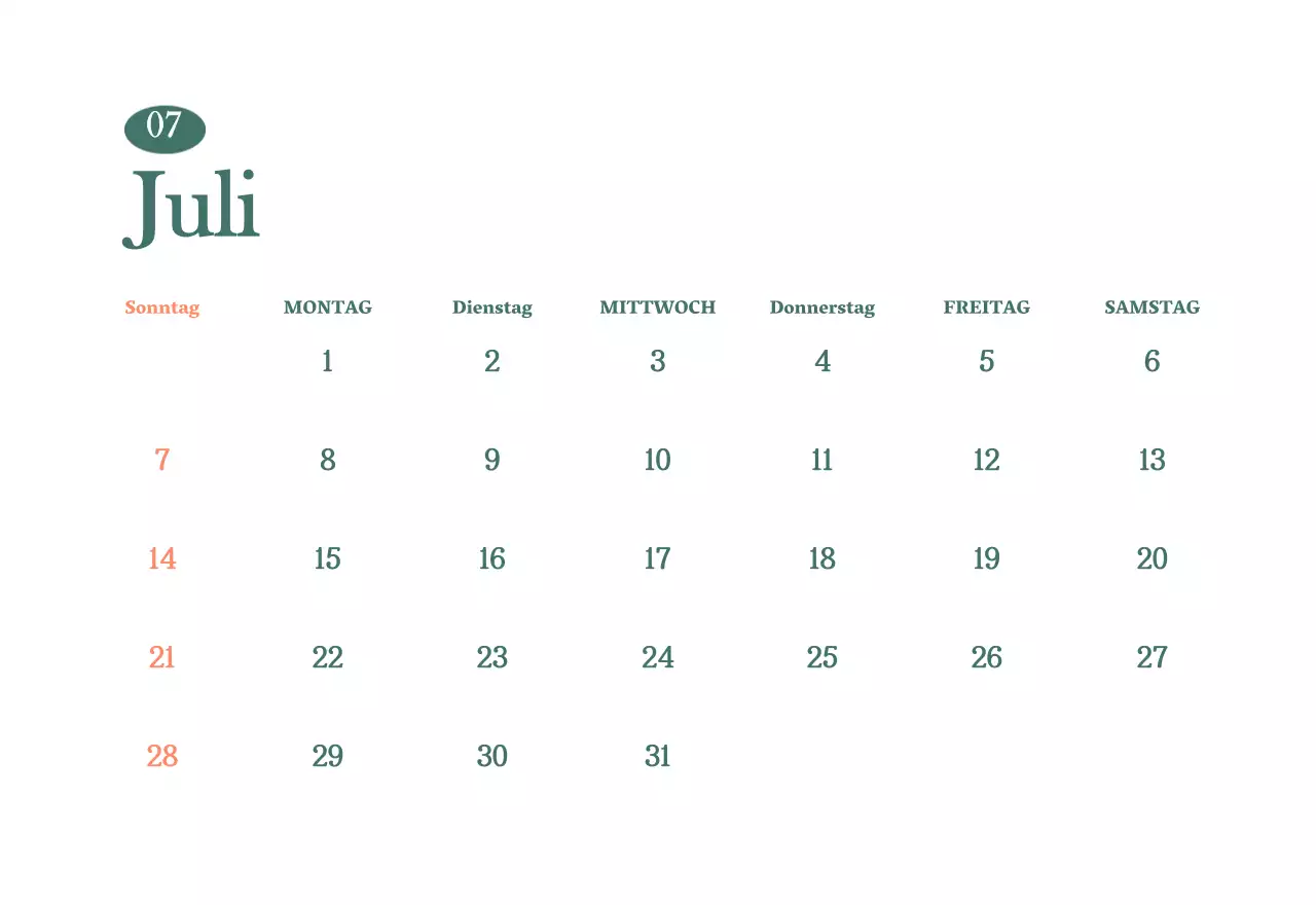 Cafe-Kalender mit Empfehlungen für das Getränk des Monats