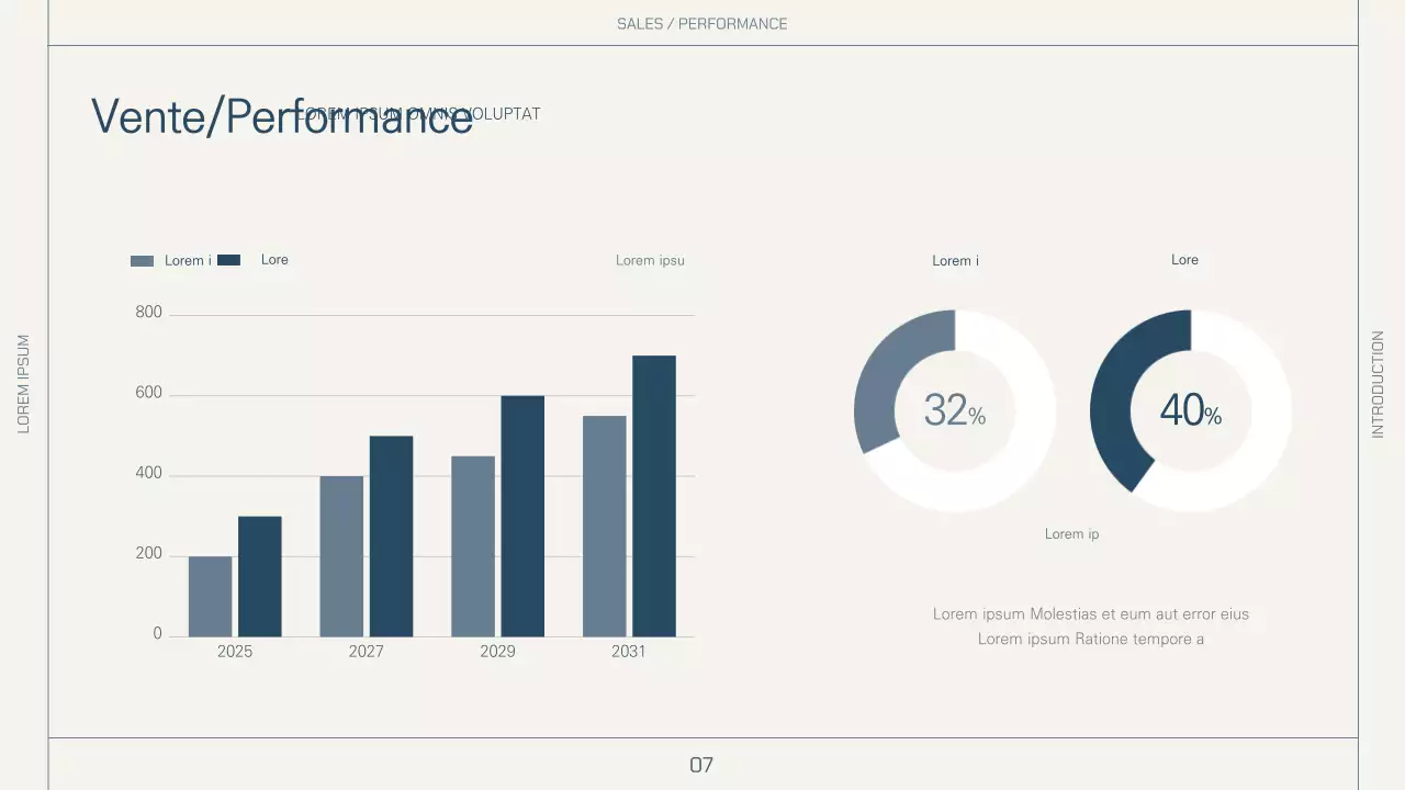 Mise en page simple en beige et marine pour un profil d'entreprise