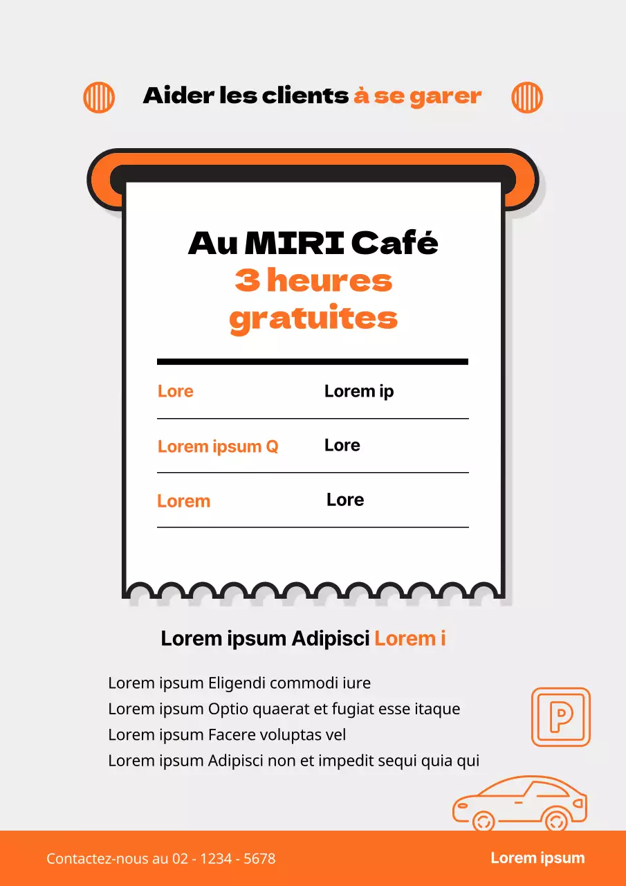 Panneaux de stationnement orange et gris