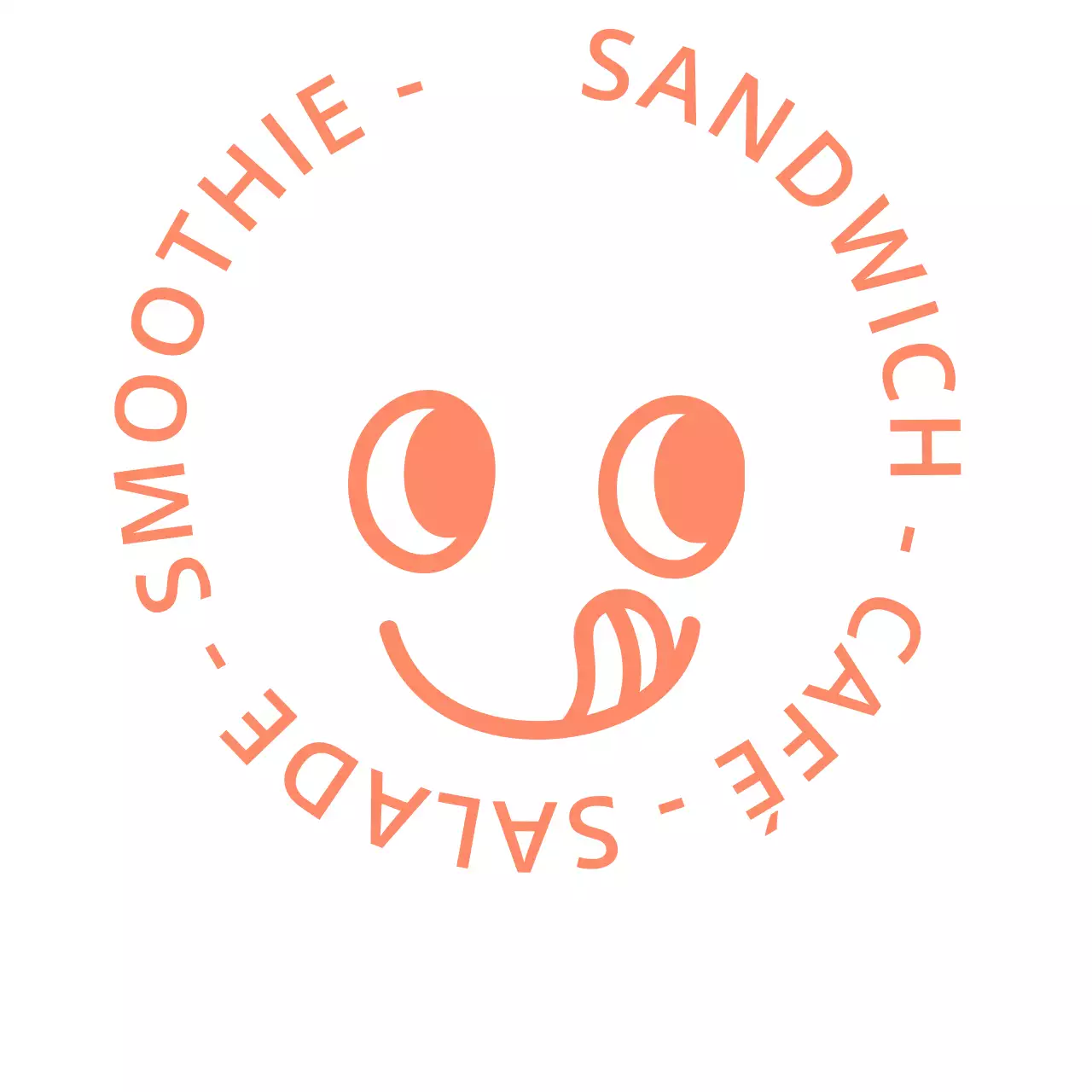 Logo d'un café avec des expressions faciales délicieuses