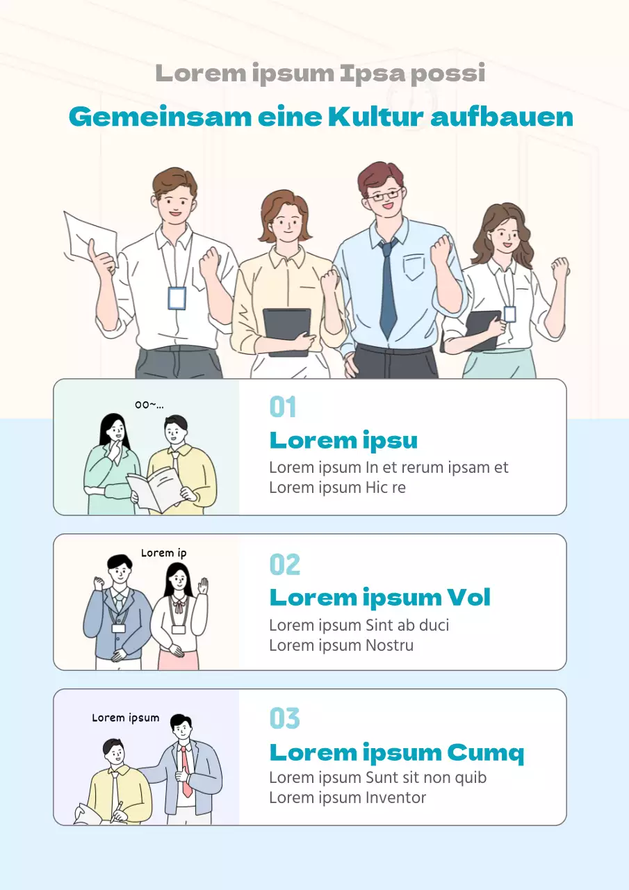 Illustriertes Plakat zur Kampagne gegenseitigen Respekts Kampagne zur Organisationskultur