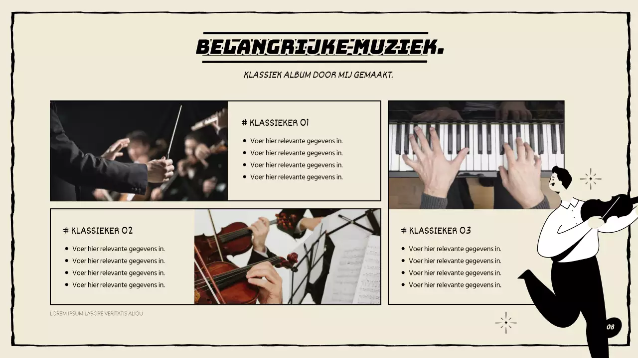 Composer portfolio in oranje en zwart