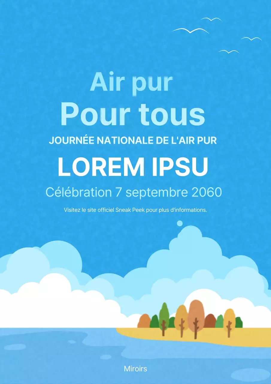 Annonce d'un événement sur fond d'illustration de ciel et de nature calme V2