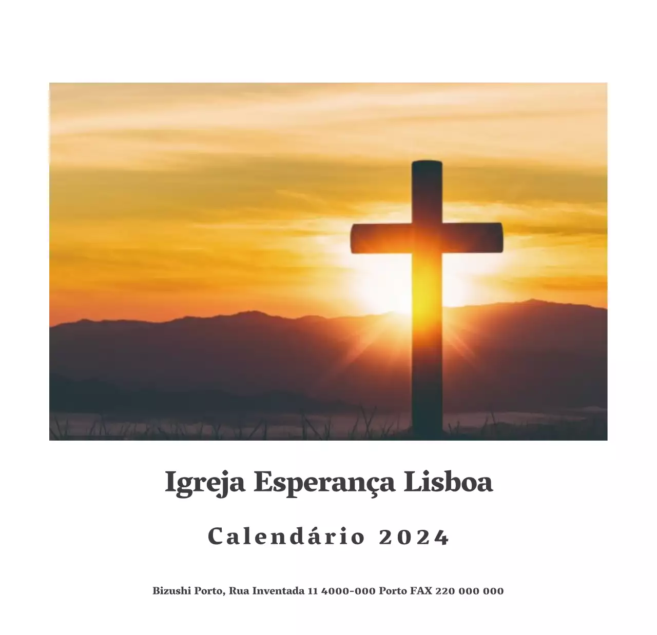 Calendário de secretária da Igreja com versículos bíblicos simples