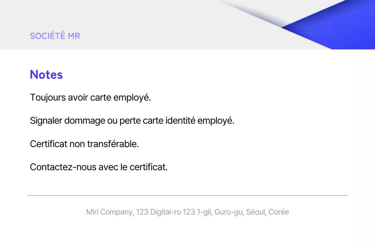 Formes géométriques en violet et gris Certificat de temple soigné