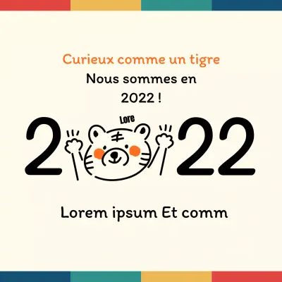 Illustration au trait des vœux du Nouvel An