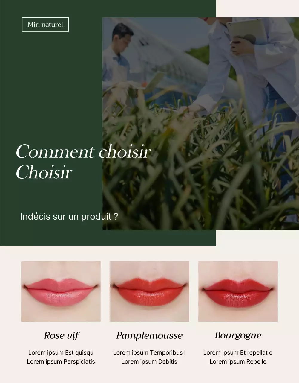 Promouvoir un rouge à lèvres moderne beige