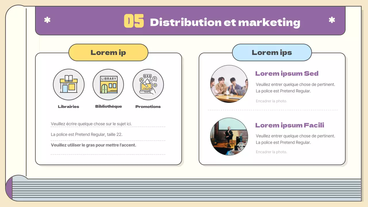 Plan de publication kitsch en jaune et violet Matériel de cours