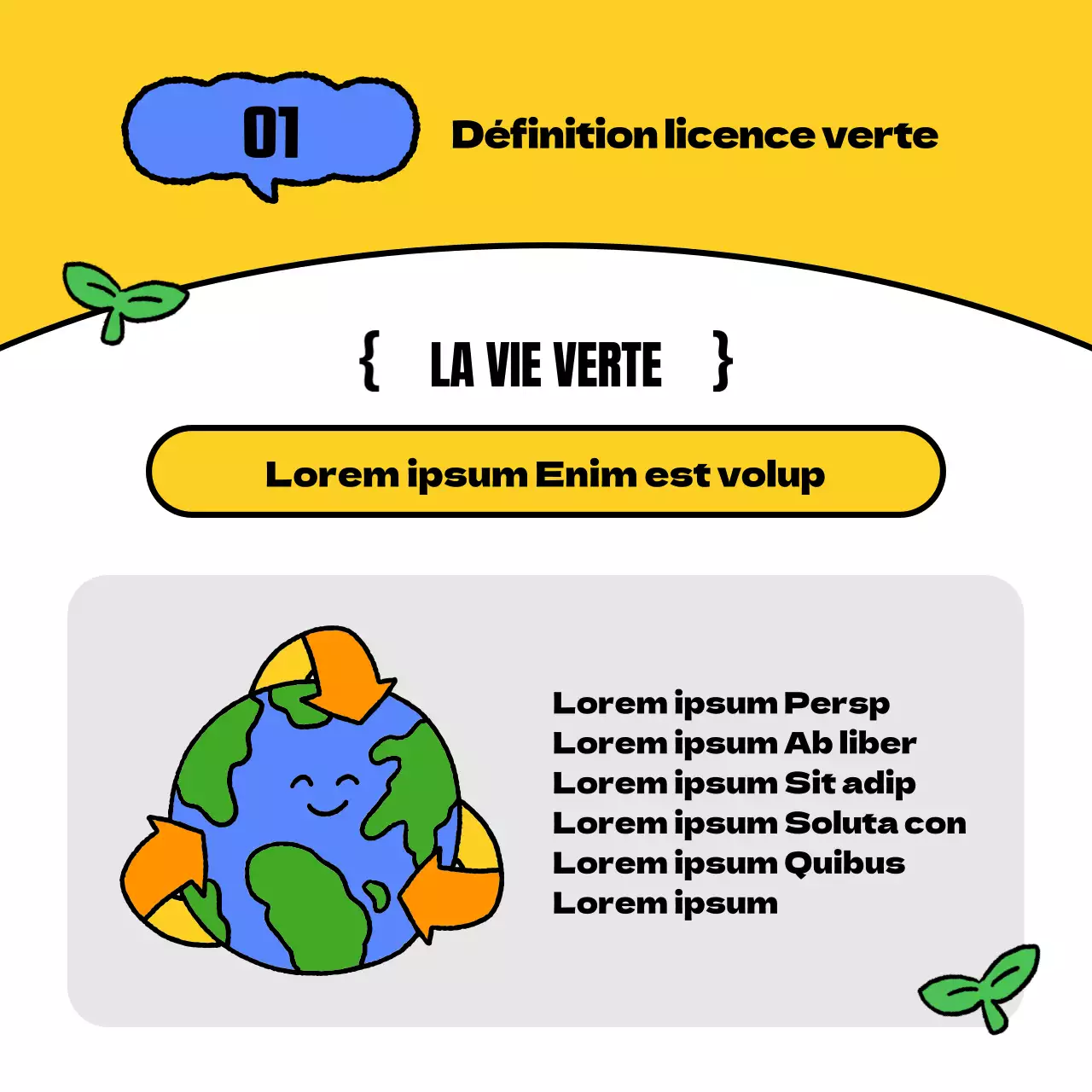 Jaune Bleu Mignon et respectueux de l'environnement Promouvoir la campagne "Green Life