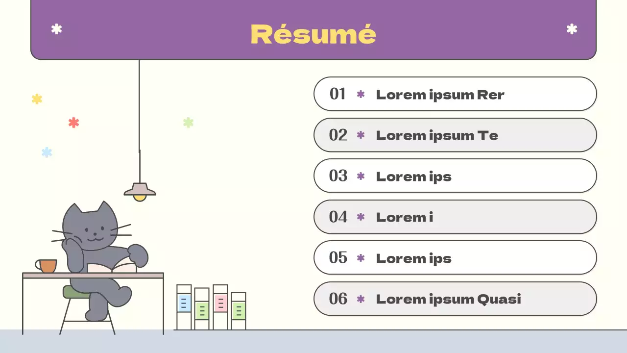 Plan de publication kitsch en jaune et violet Matériel de cours