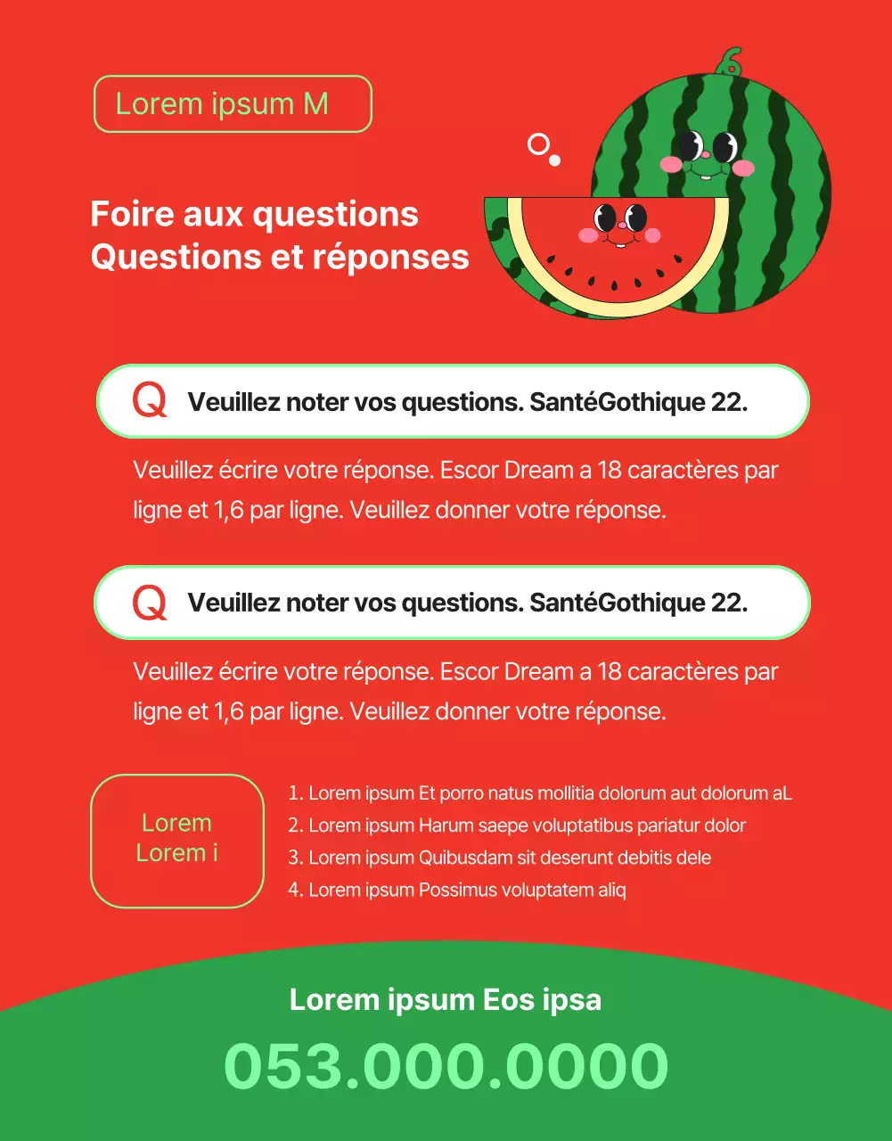 Promouvoir un centre commercial vendant des pastèques tropicales rouges et vertes