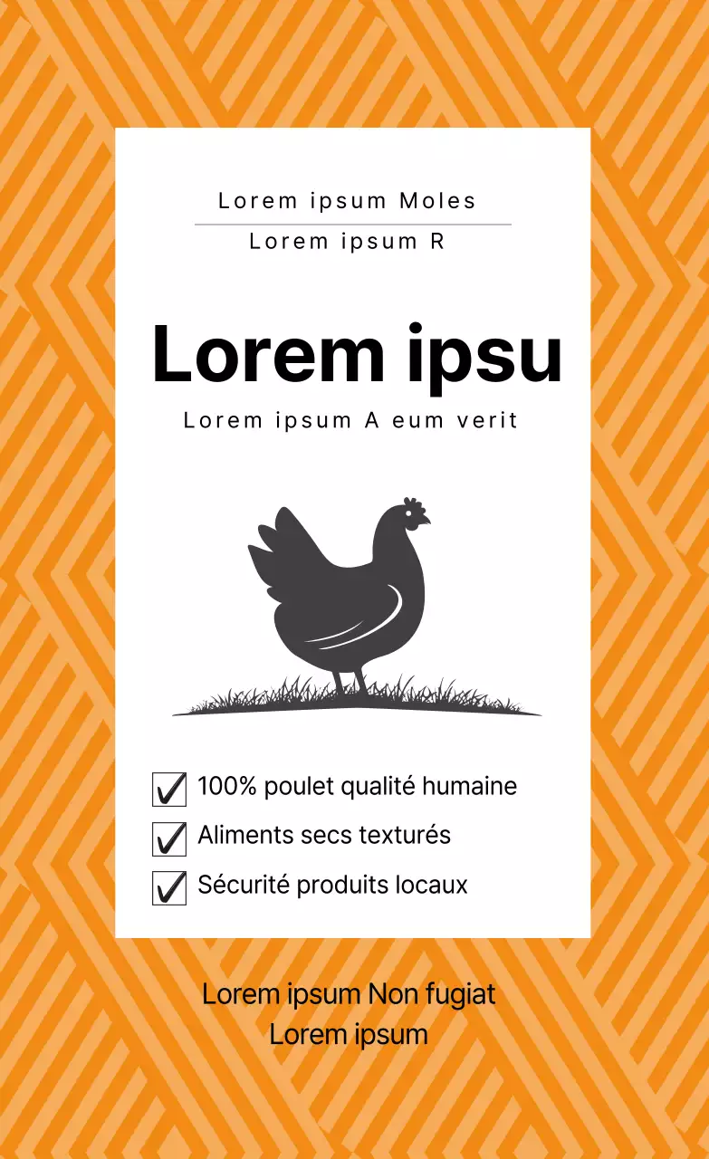 Étiquette de friandises pour animaux de compagnie à motif illustré orange