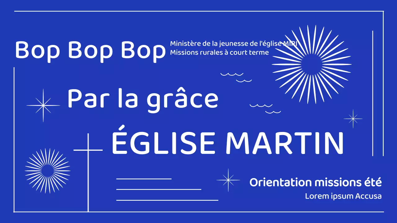 Une mission d'été simple avec des lignes bleues et blanches