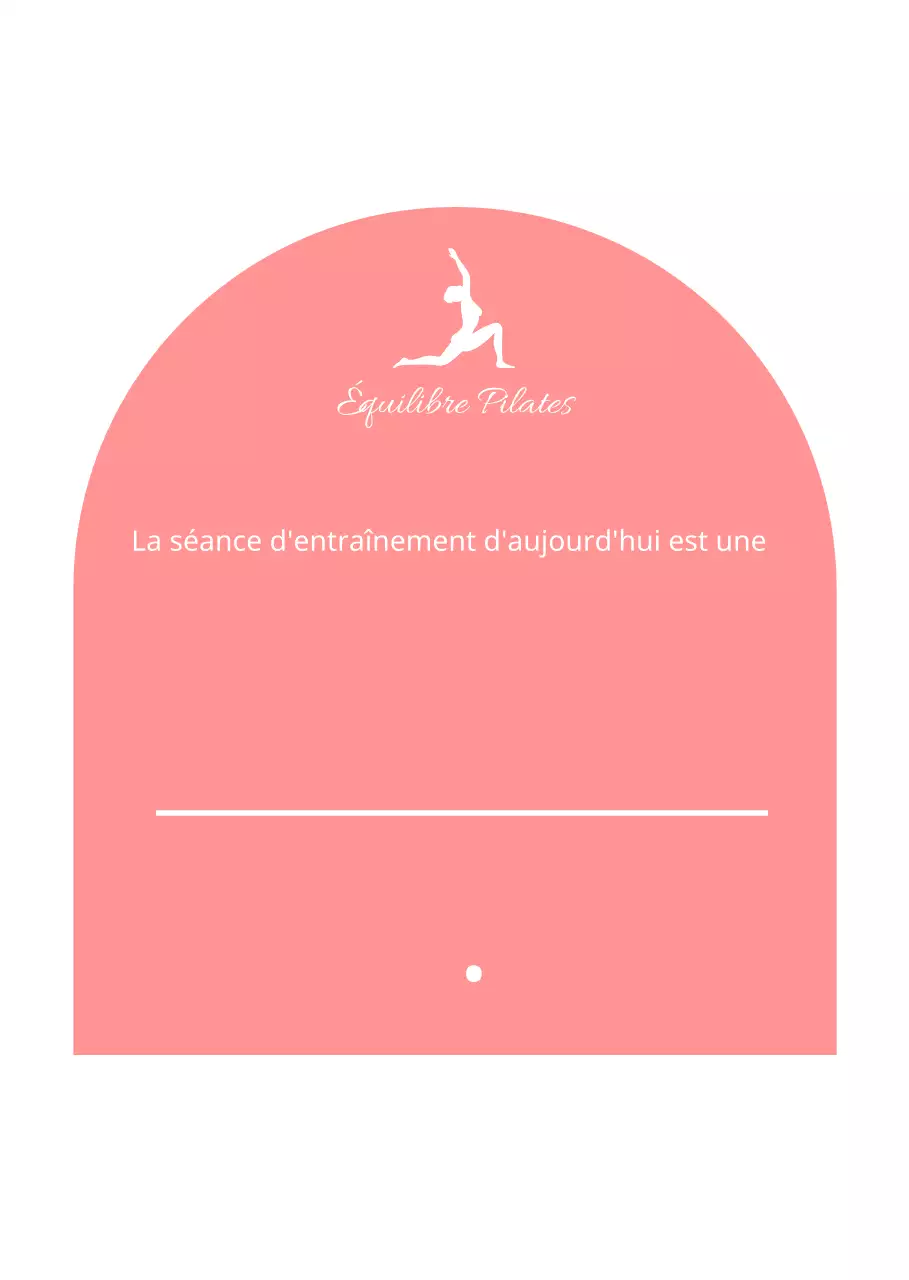 Signes de l'entraînement du jour en rose et blanc