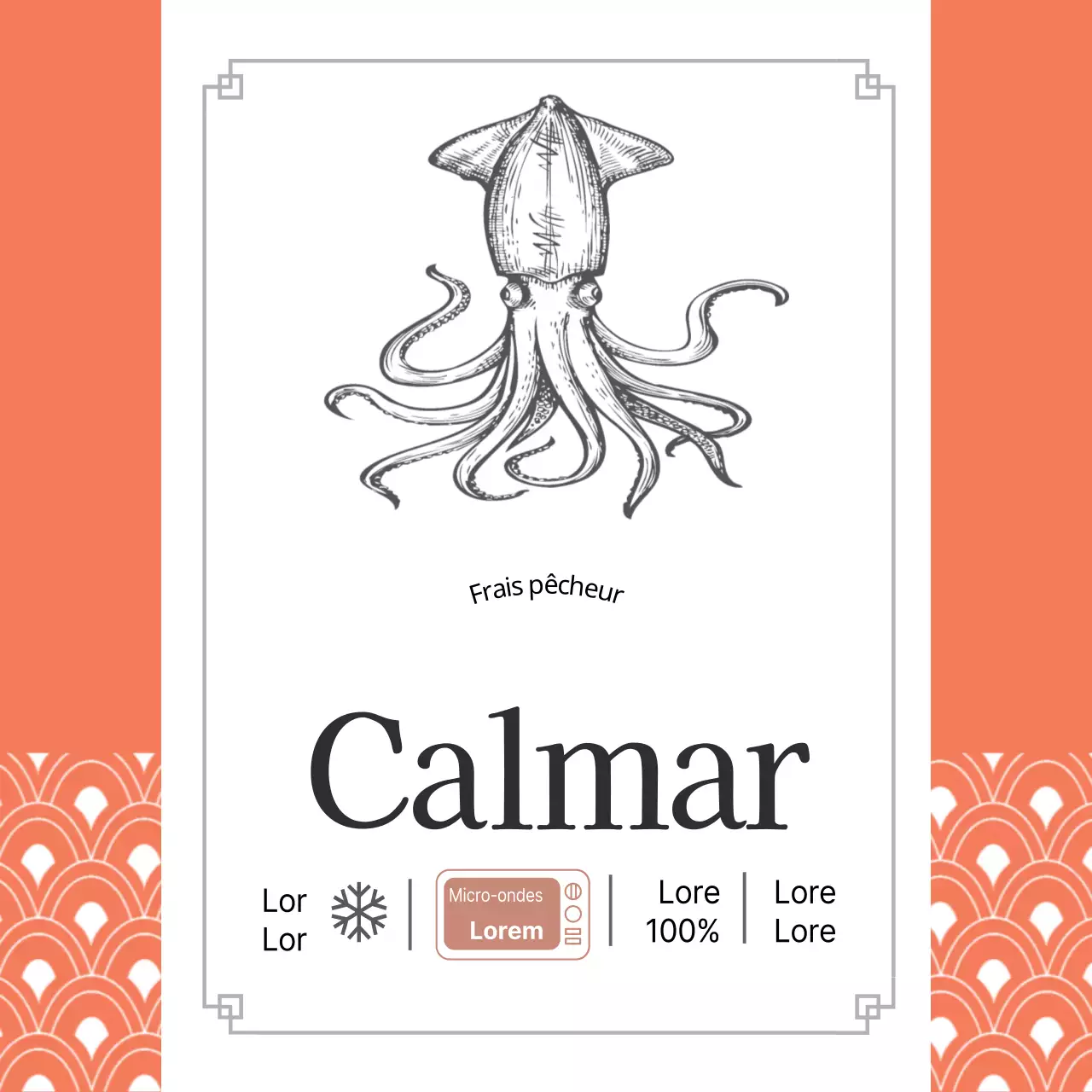 Fruits de mer Encornets sauvages