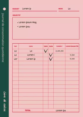 Document d'entrée de poche de style rétro en rose et vert