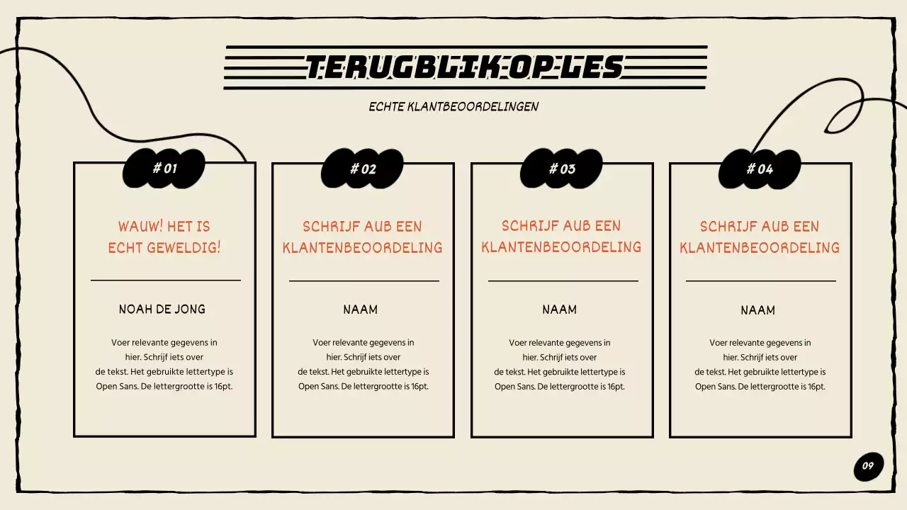 Composer portfolio in oranje en zwart