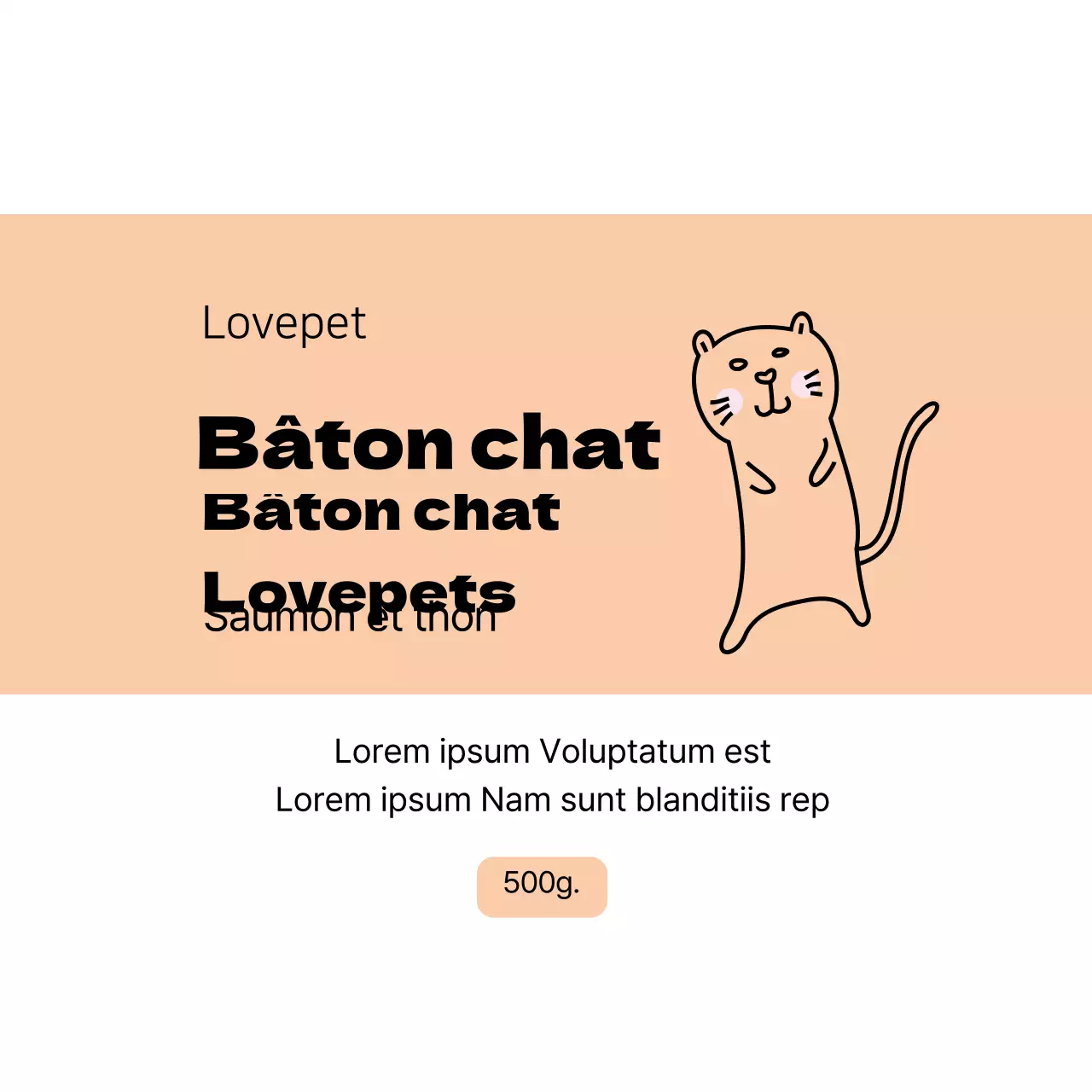 Etiquette pour animaux de compagnie avec illustration rose