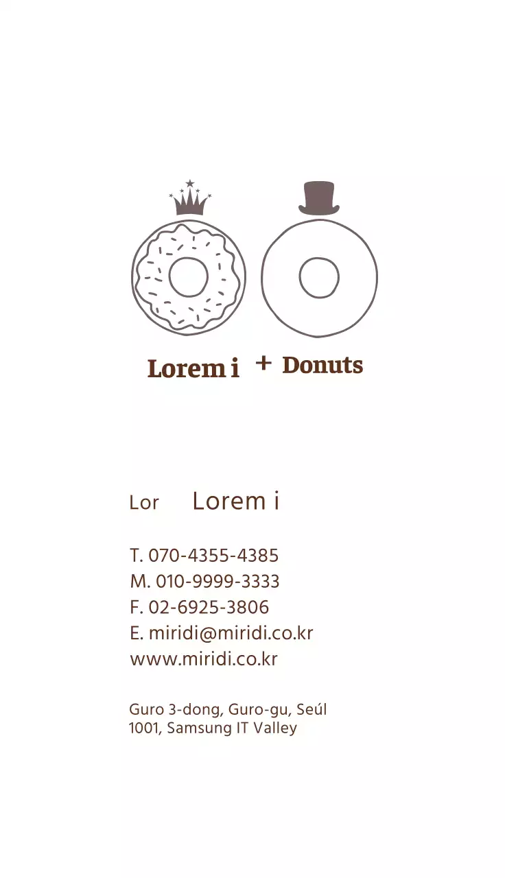 Tarjeta de visita de panadería ilustrada en marrón y blanco