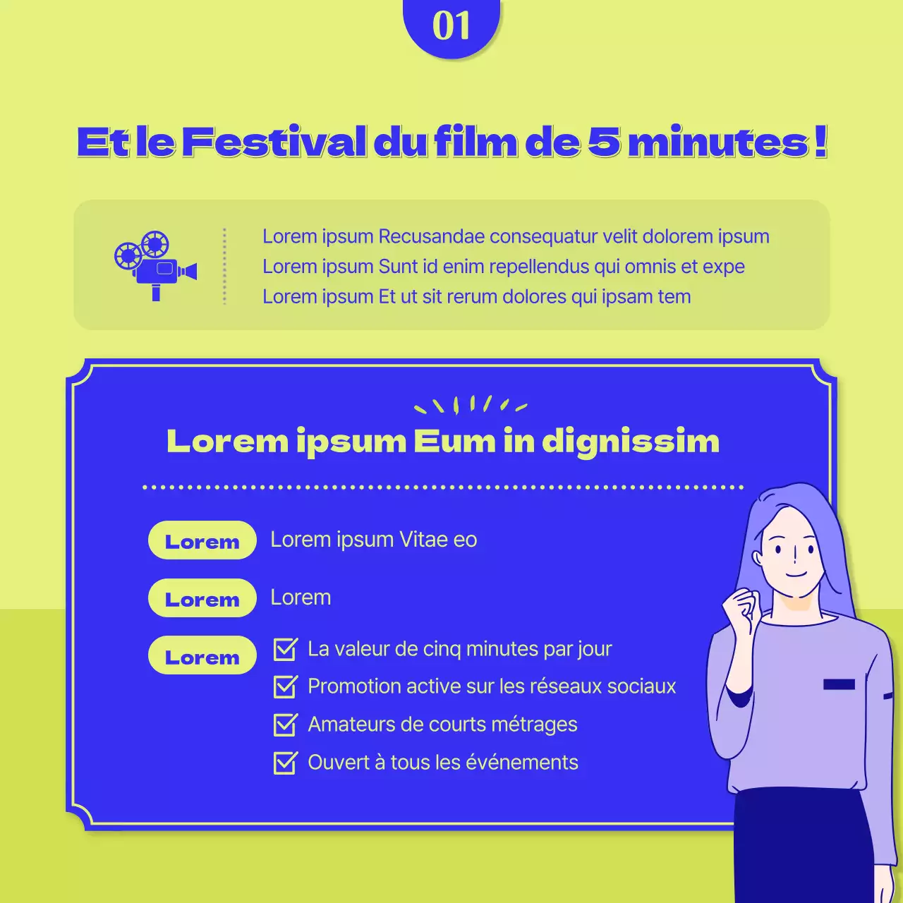 Recrutement de sympathisants pour le festival du film bleu et jaune
