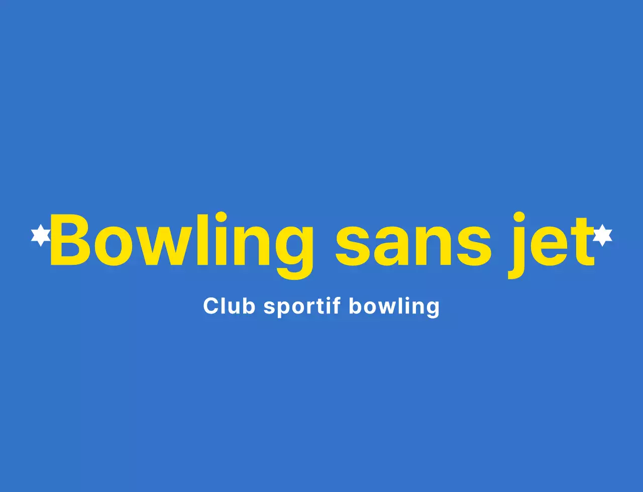 Illustration de bowling et logo emblématique en bleu clair, blanc et jaune pour un club de sport de bowling.