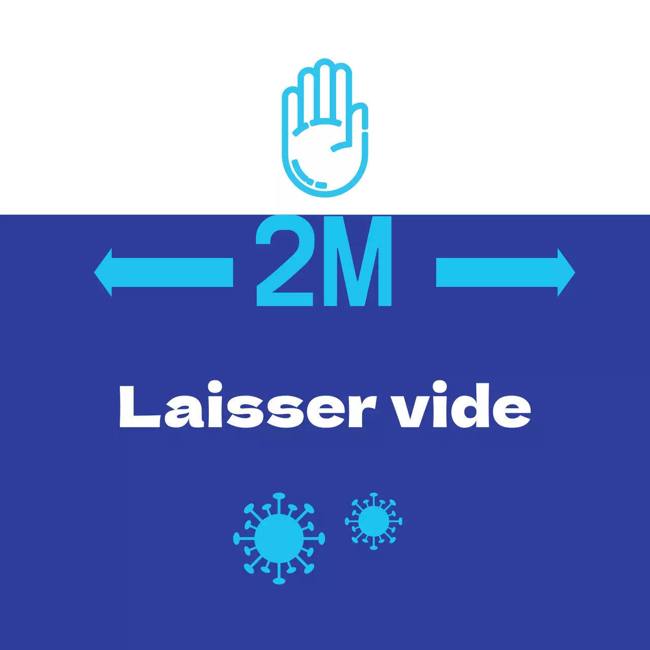 Lettres bleues surlignées Distanciation nette de la couronne