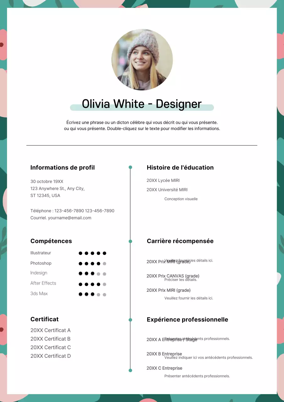 C.V. propre turquoise