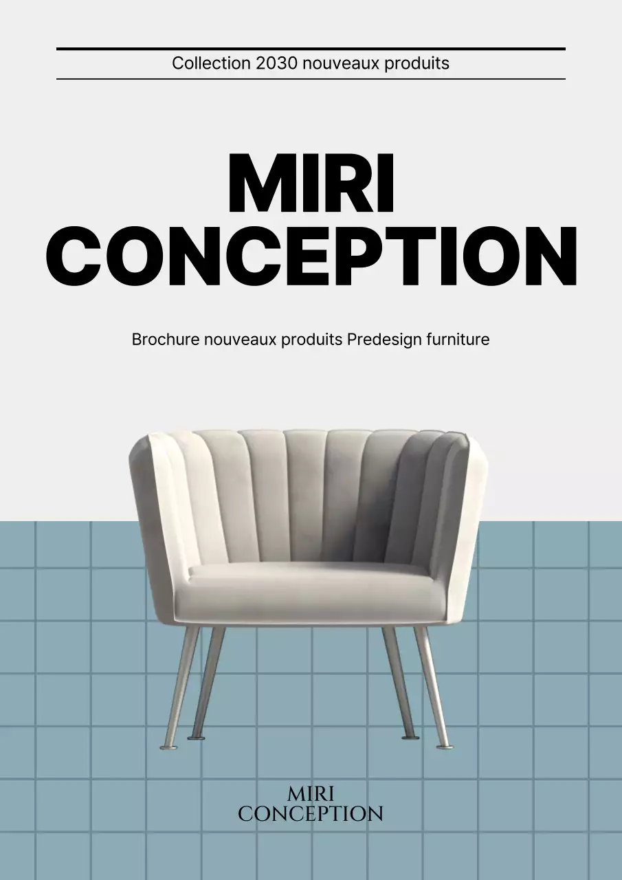 Illustration d'un meuble avec un plaid bleu marine et des chaises