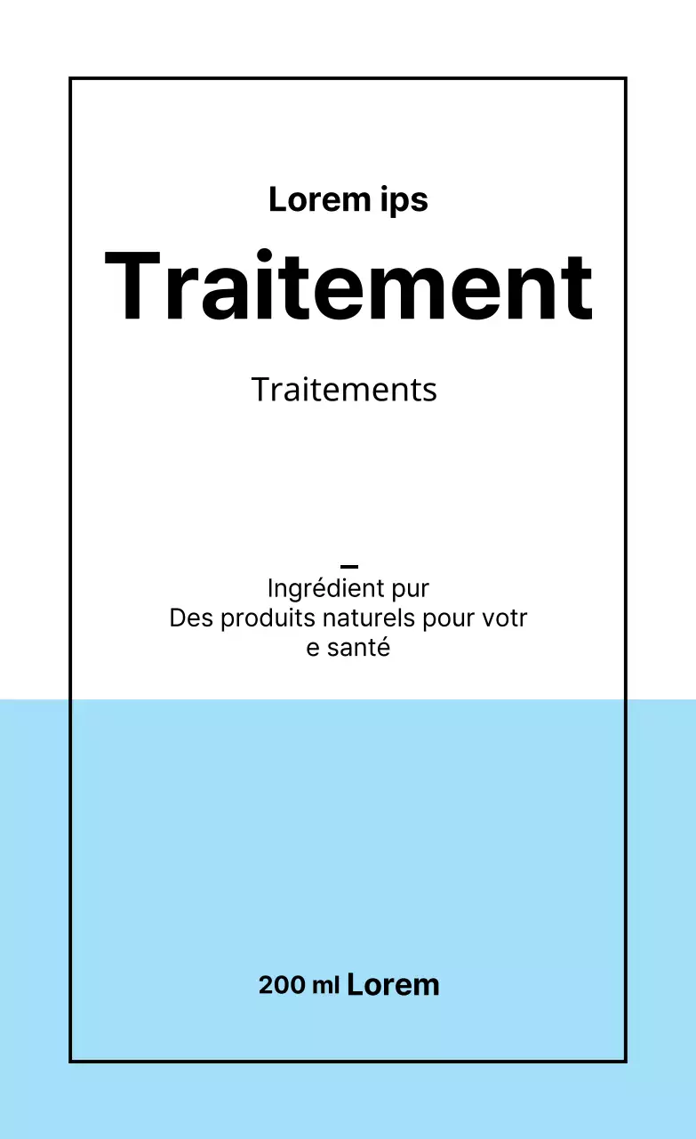 Étiquette simple d'un produit de beauté avec des lignes vert clair