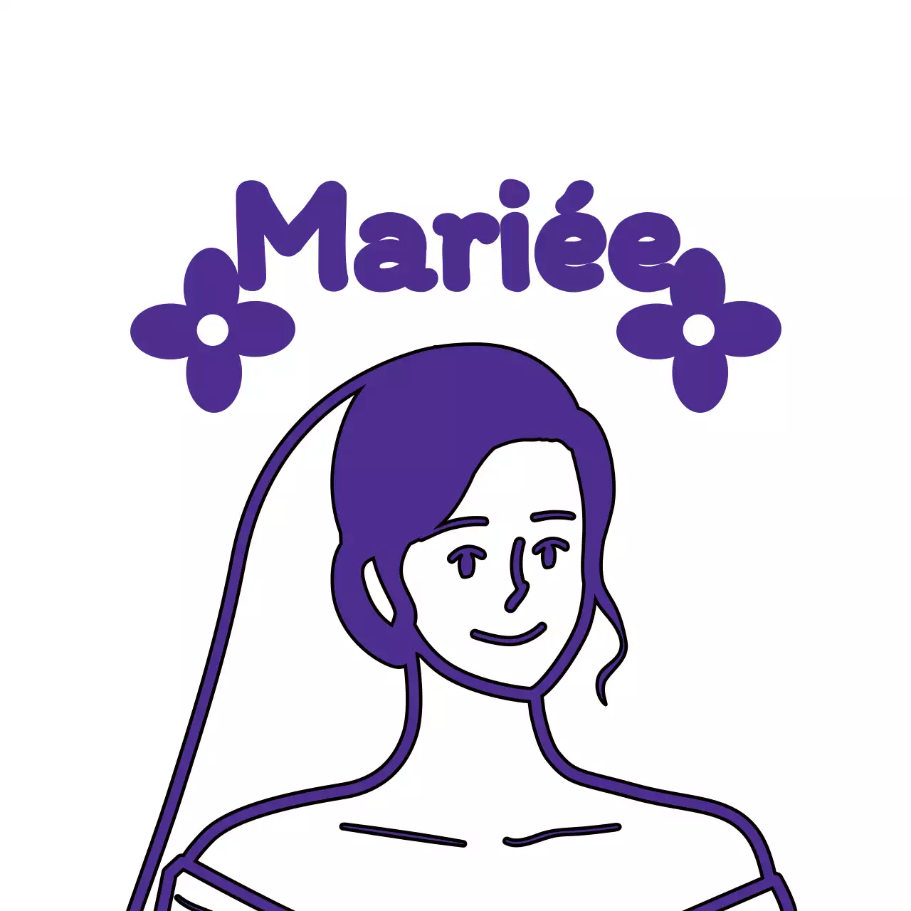 Célébration d'un mariage avec illustration florale noire