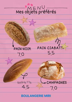 Menu du café en rose