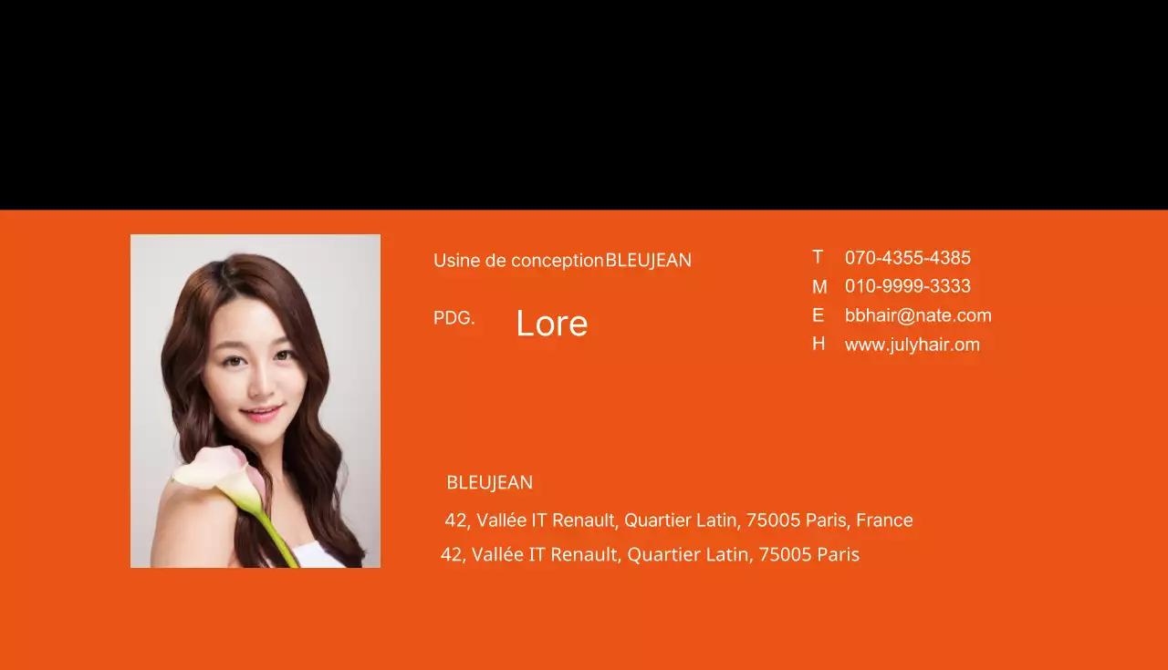 Conception des cartes de visite de l'entreprise