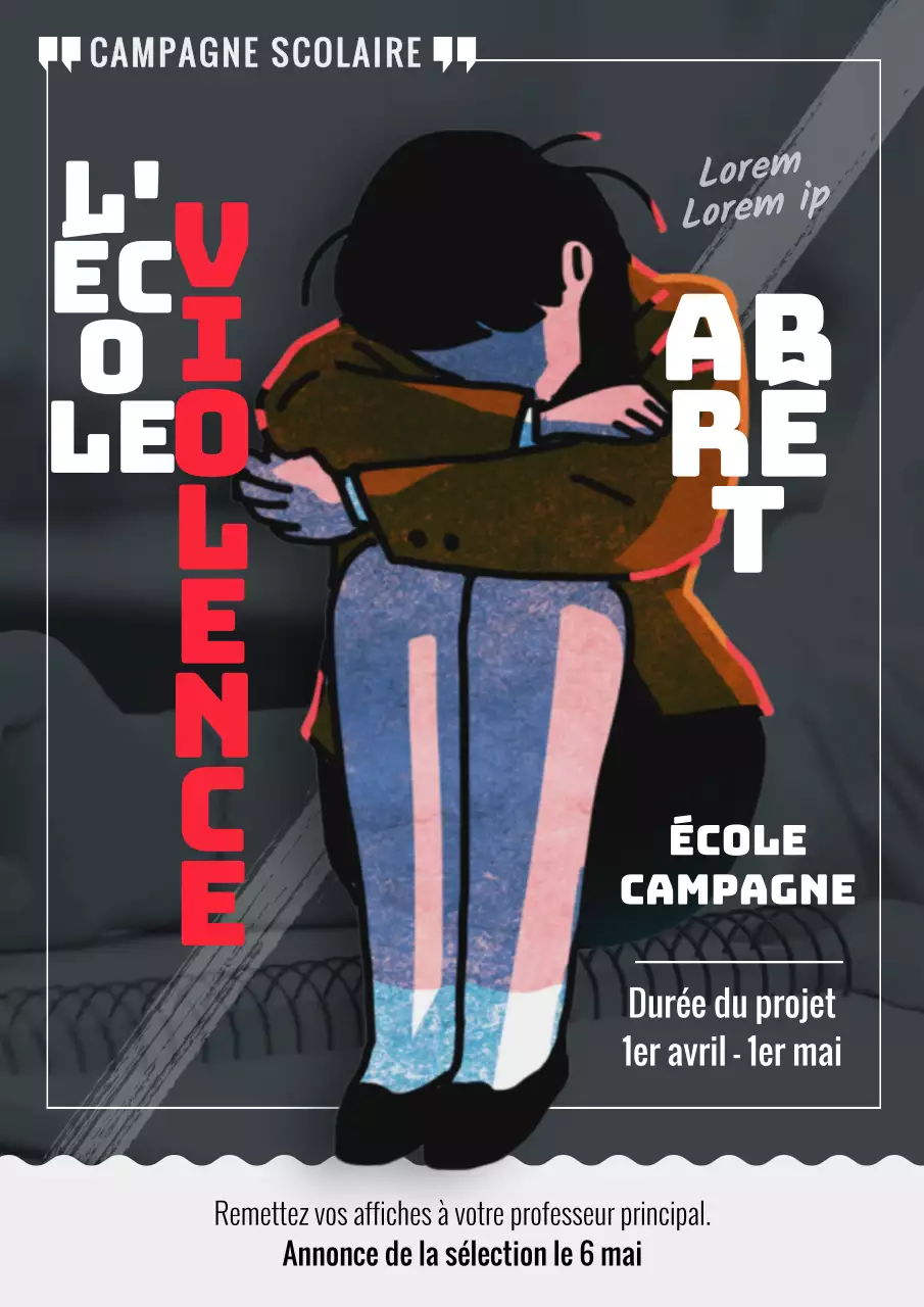 Campagne de lutte contre les brimades avec des points rouges sur fond gris