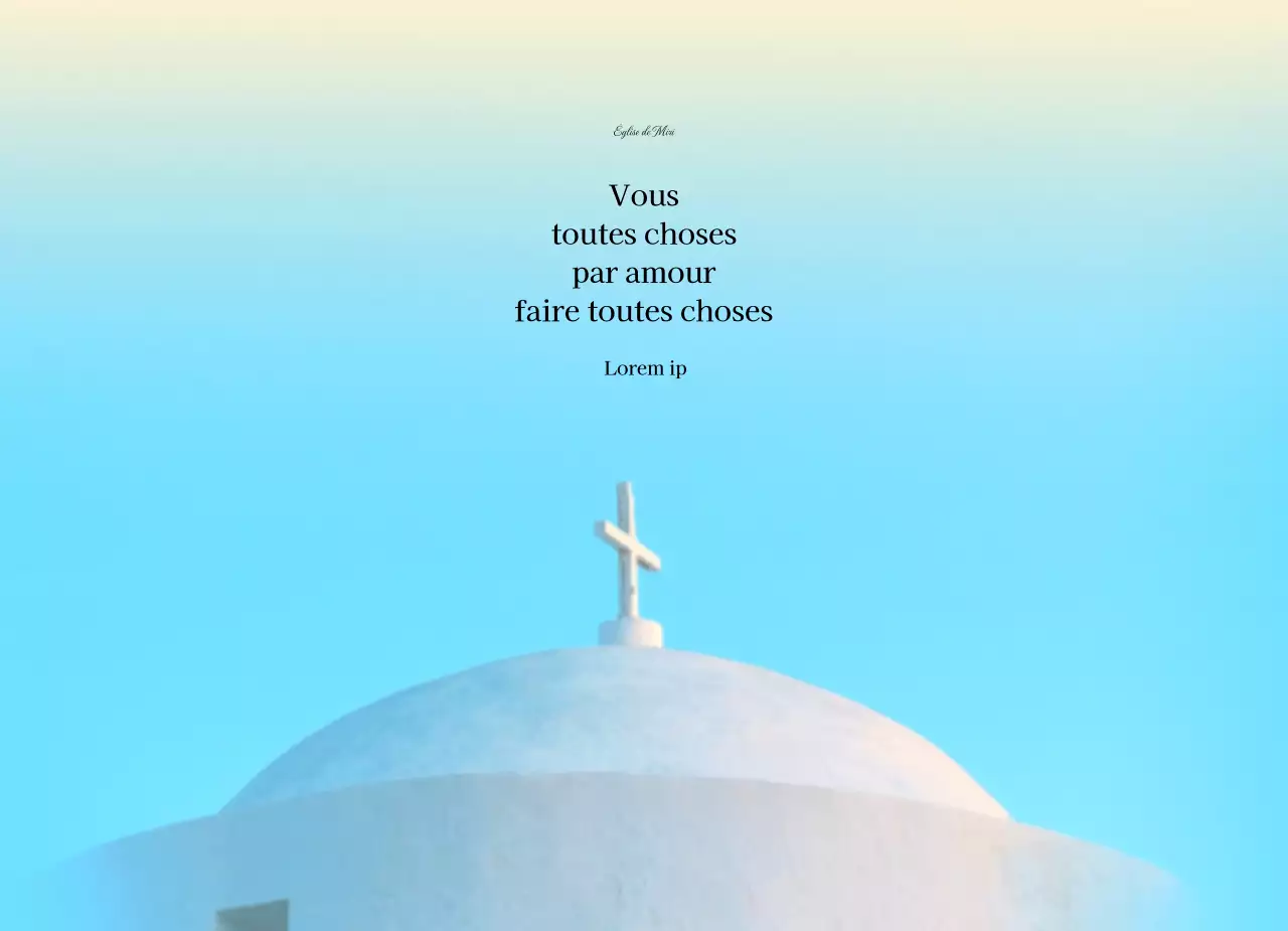 Versets bibliques émotionnels sur fond d'église bleu clair