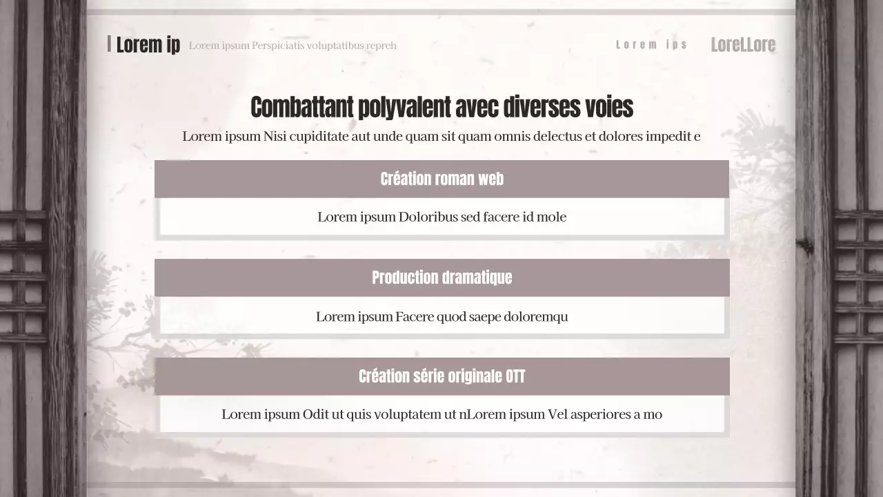 Marron et beige orientalisation concept sagas de lutte proposition de webtoon