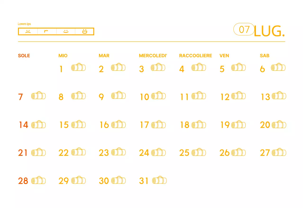 Calendari arancioni da regalare per promuovere il vostro studio di yoga