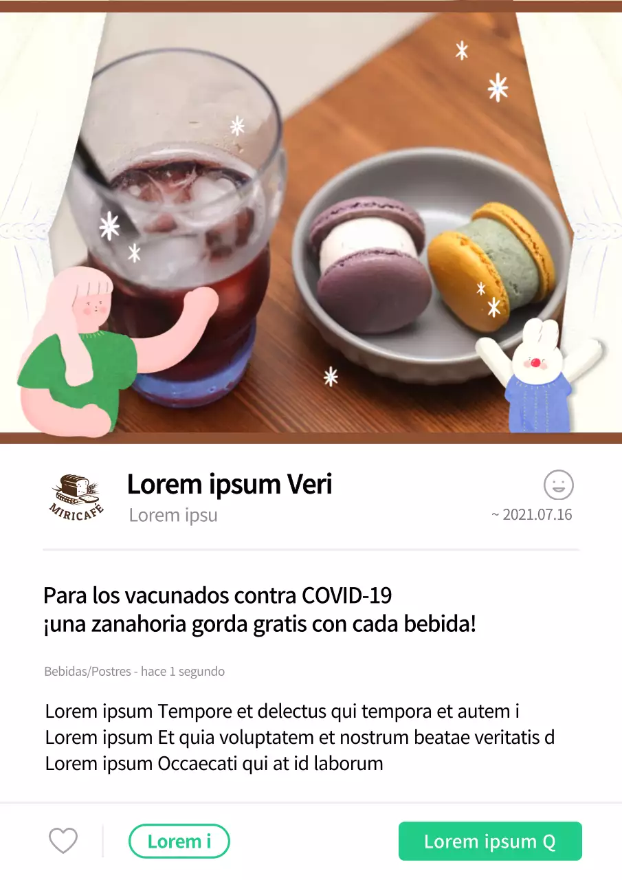 Promocione macarons gratis con un bonito tema de ilustración