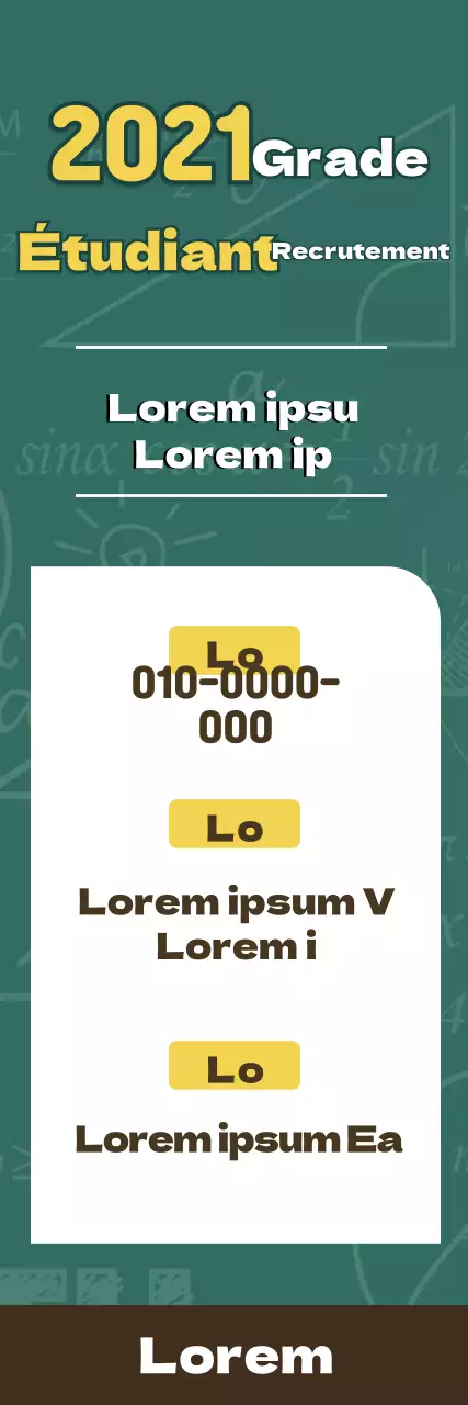 Tableau noir avec des lettres vertes Recrutement d'élèves à l'école.