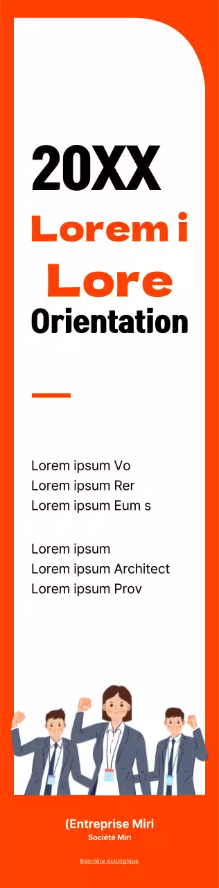 Cadre simple en orange et noir pour les informations relatives à l'orientation des nouveaux employés