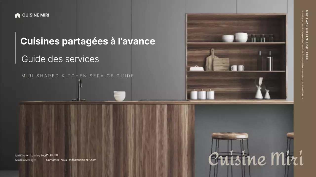 Guide de service de cuisine commune soigné dans des tons bruns Présentation PPT