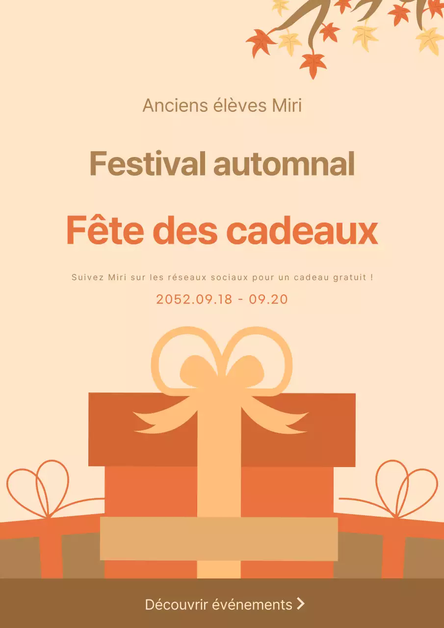 Cadeau du Festival d'automne de l'Université en marron et corail