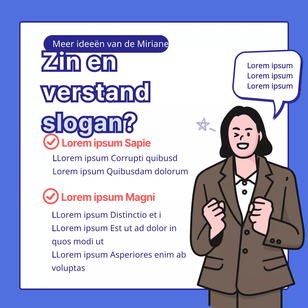 Aankondiging van de sloganwedstrijd voor het thema blauwe en witte doos