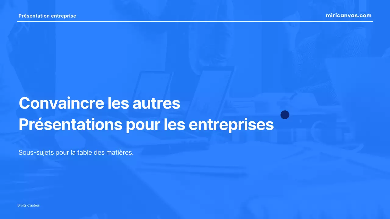 Une présentation d'entreprise moderne en bleu et blanc