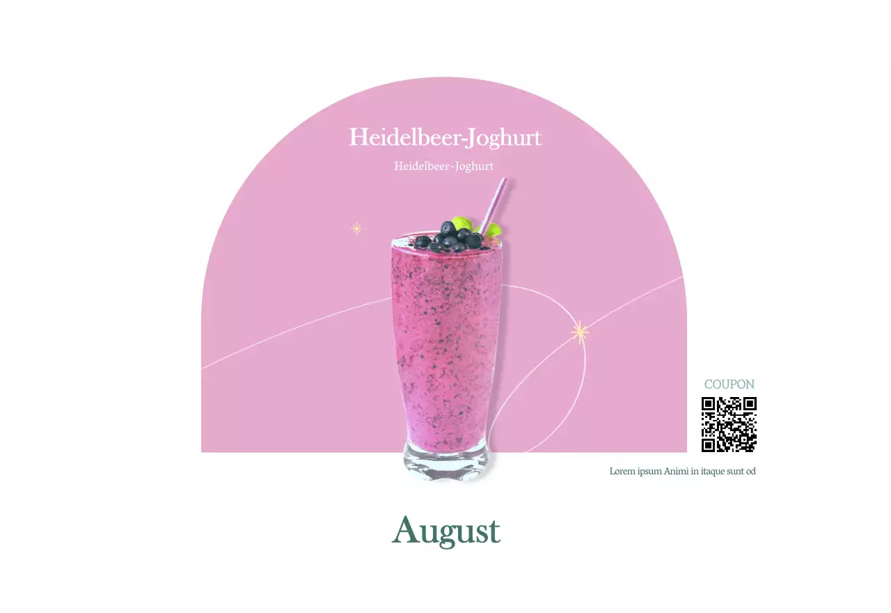 Cafe-Kalender mit Empfehlungen für das Getränk des Monats