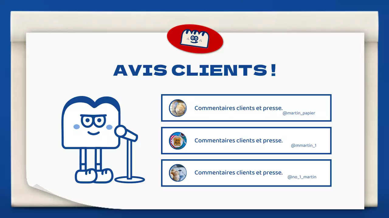 Portefeuille d'une jolie boulangerie en bleu et marron