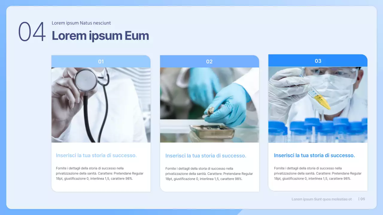 Presentazione blu semplice per il dibattito sulla privatizzazione della sanità