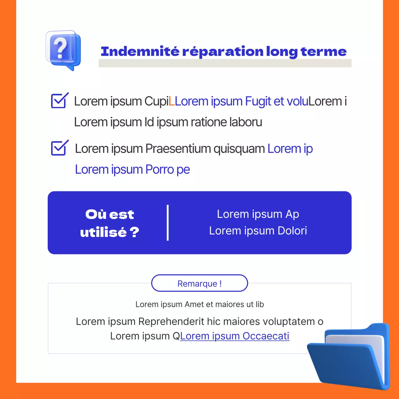 Nouvelles de la carte sur l'indemnité de réparation à long terme pour les déménagements de l'automne bleu-orange