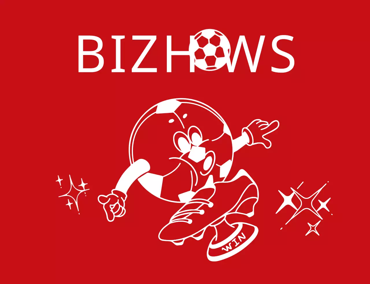 Ballon de football rouge et blanc personnage comique illustration style football sport club