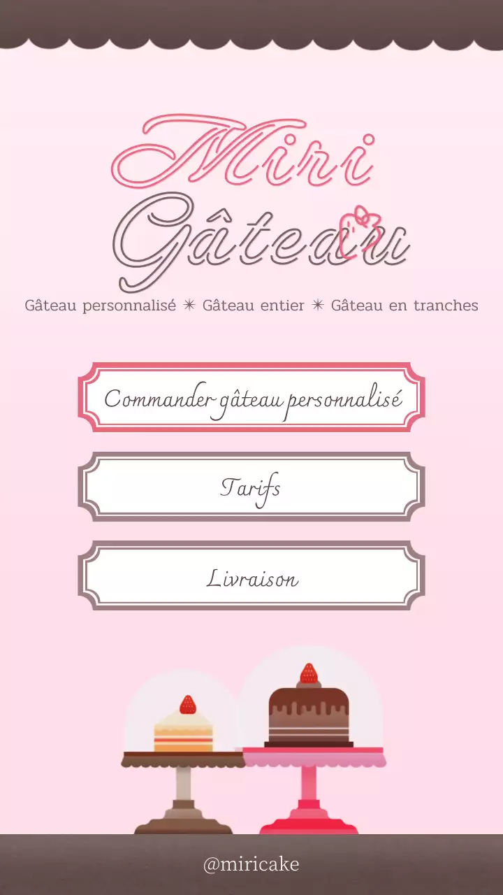 Pink Brown Cute Bakery Concept Cake Shop Promotion Link Note