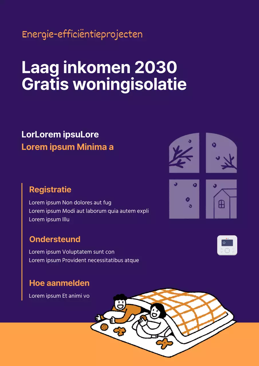 Paarse huisisolatie freebie poster